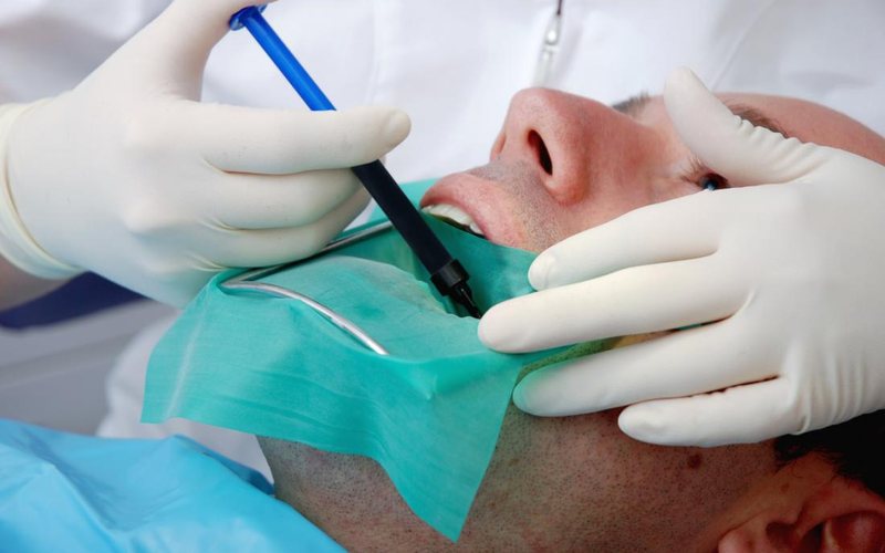 Oral surgery procedure at a dental clinic